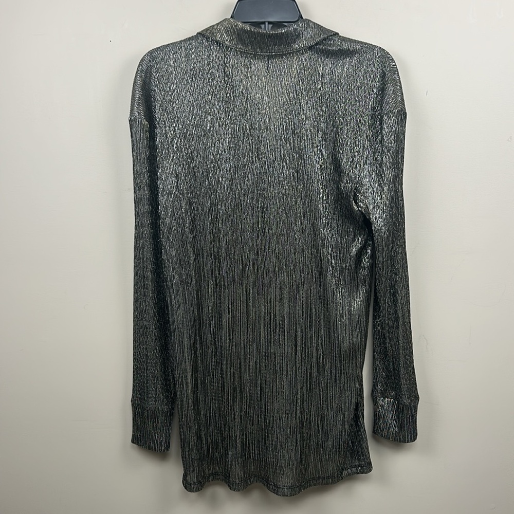 ANTHROPOLOGIE PILCRO metallic button down long sleeve shirt medium blouse - Picture 9 of 13
